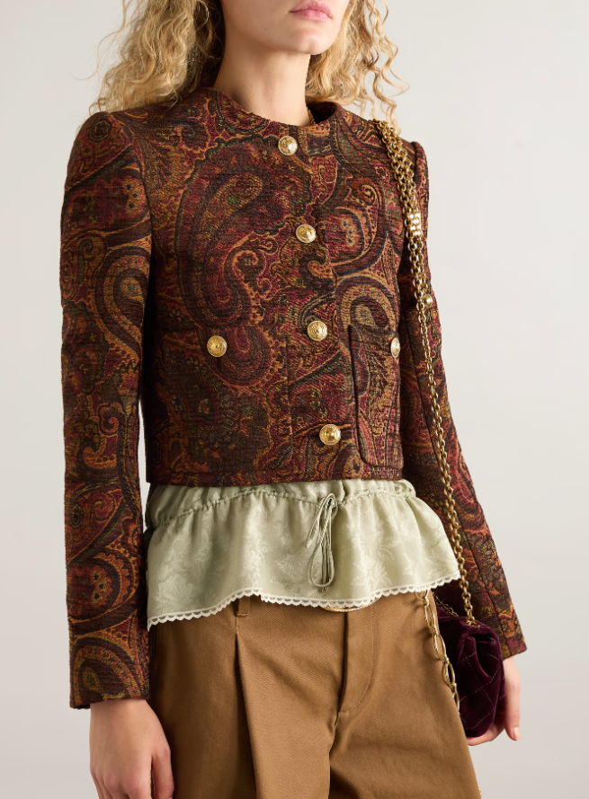 CHLOÉ Cropped jacquard jacket