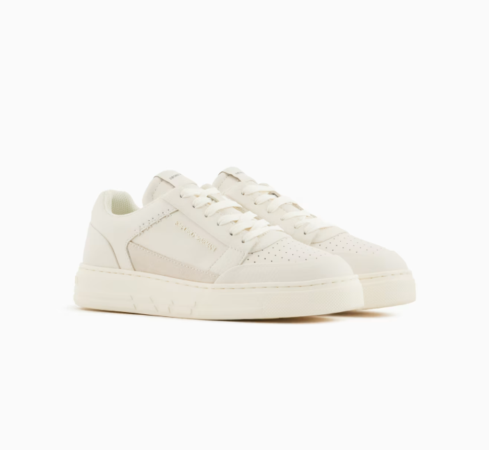 ARMANI ASV regenerated-leather sneakers with contrasting details