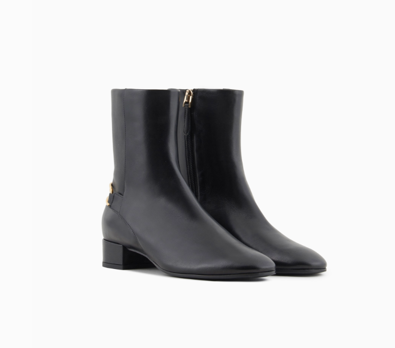 ARMANI Nappa-leather ankle boots with an eagle plate