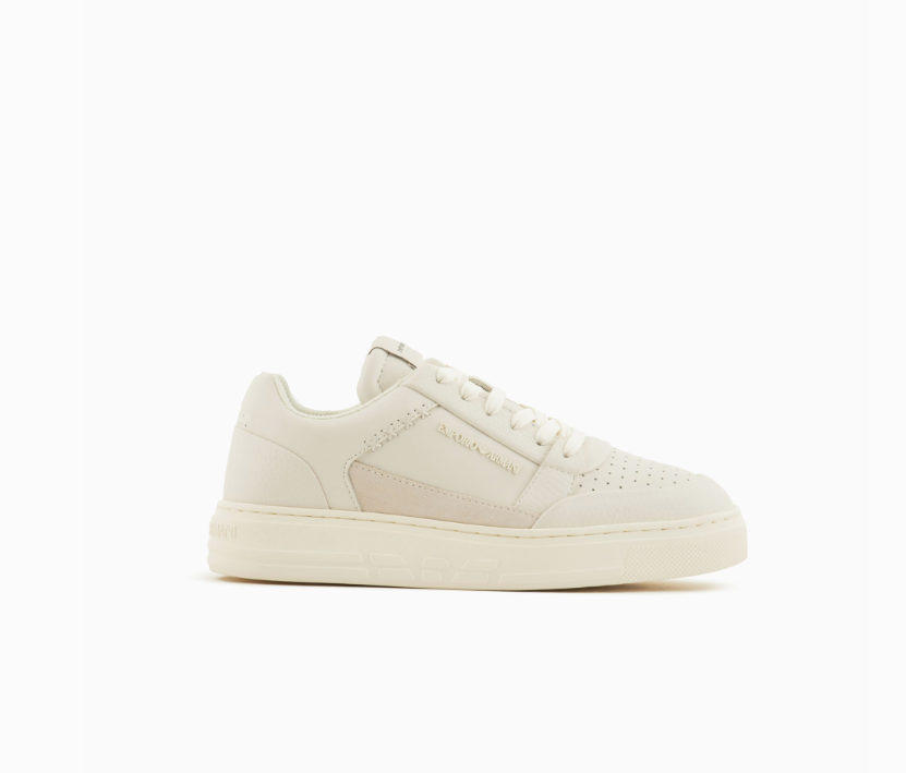 ARMANI ASV regenerated-leather sneakers with contrasting details