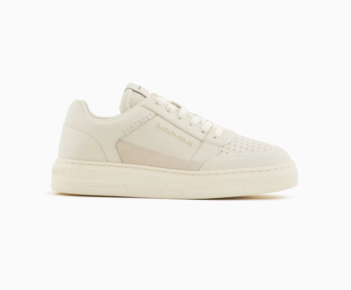 ARMANI ASV regenerated-leather sneakers with contrasting details