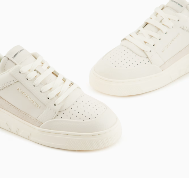 ARMANI ASV regenerated-leather sneakers with contrasting details