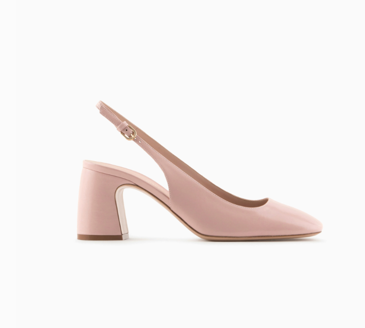 ARMANI Patent leather slingback court shoes