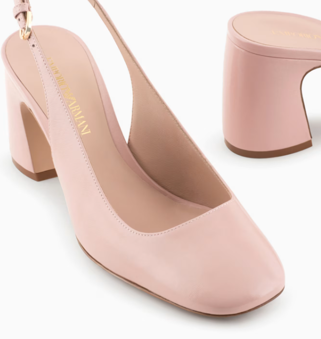 ARMANI Patent leather slingback court shoes
