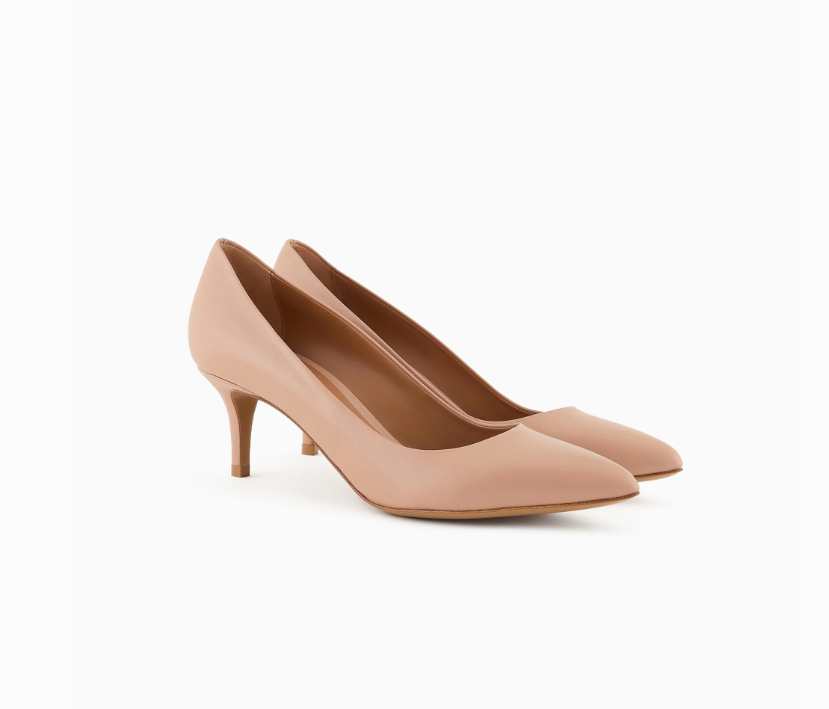 ARMANI Leather court shoes with stiletto heel