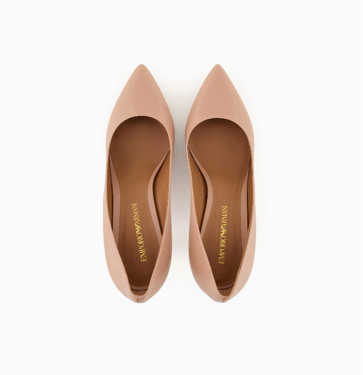 ARMANI Leather court shoes with stiletto heel