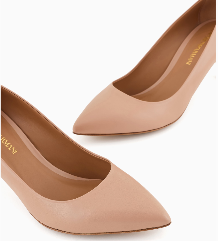 ARMANI Leather court shoes with stiletto heel