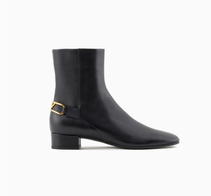 ARMANI Nappa-leather ankle boots with an eagle plate