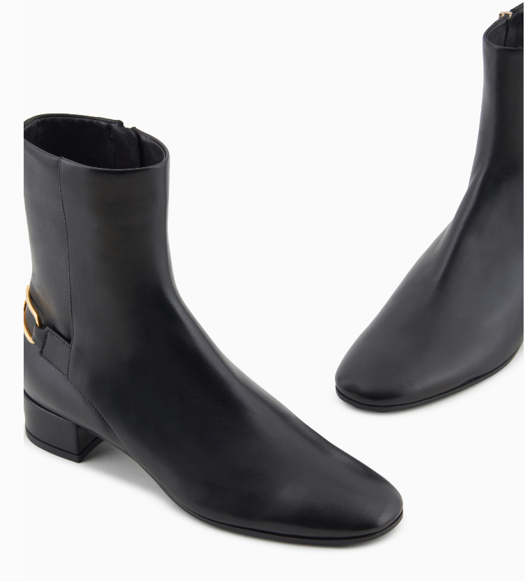 ARMANI Nappa-leather ankle boots with an eagle plate