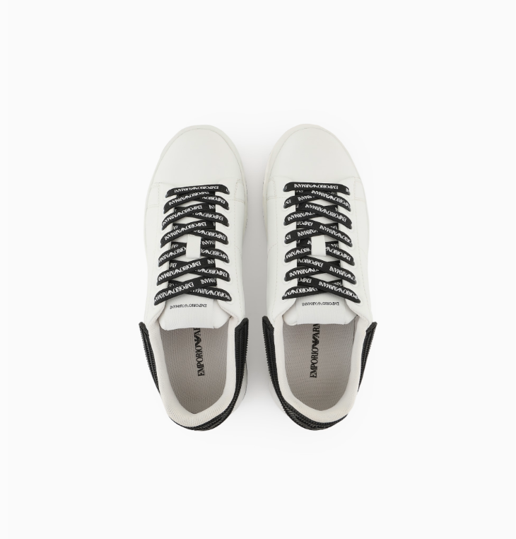 ARMANI Leather sneakers with rubber backs