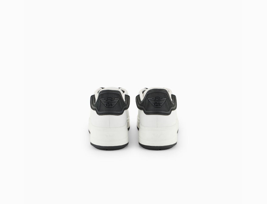 ARMANI Leather sneakers with rubber backs