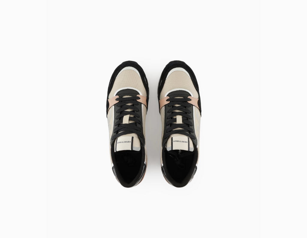 ARMANI Suede sneakers with reflective and nylon details