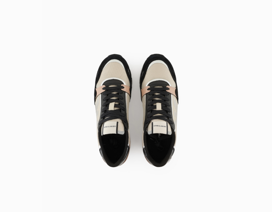 ARMANI Suede sneakers with reflective and nylon details