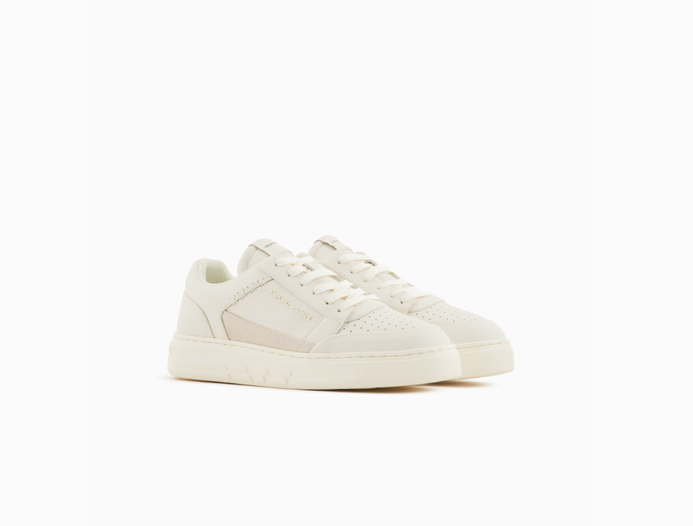 ARMANI ASV regenerated-leather sneakers with contrasting details