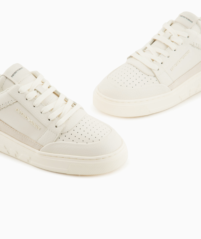 ARMANI ASV regenerated-leather sneakers with contrasting details