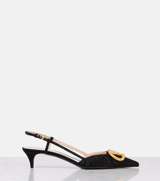 Valentino Garavani VLogo Signature 40 satin slingback pumps