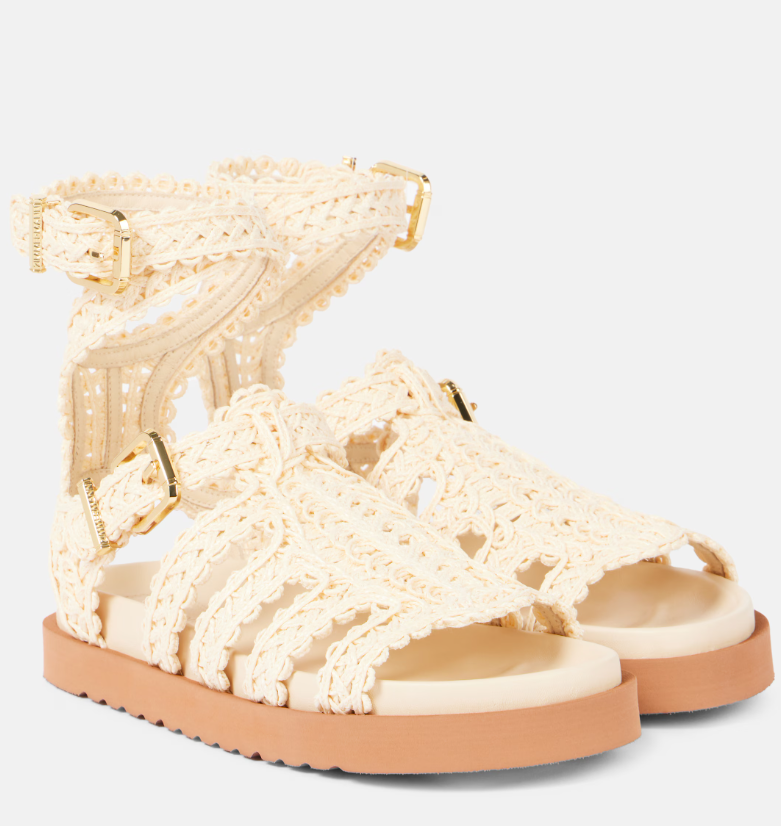Zimmermann Goldie raffia gladiator sandals