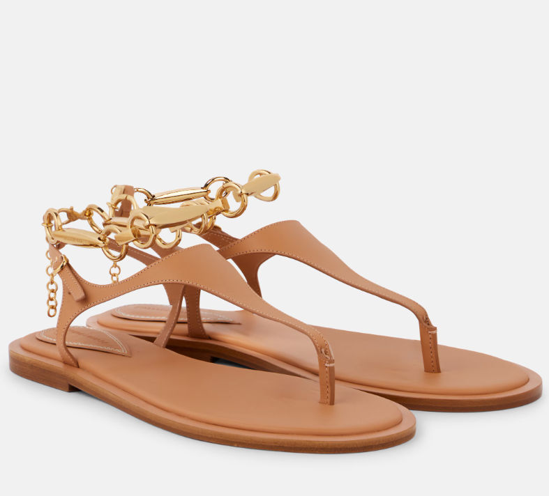 Zimmermann Wild embellished leather thong sandals