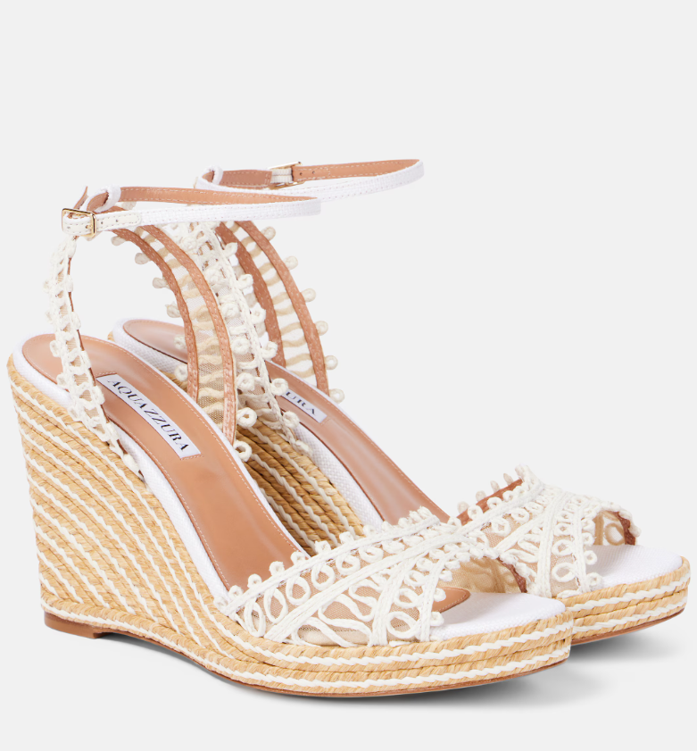 Aquazzura Kahlo 105 raffia espadrille wedges
