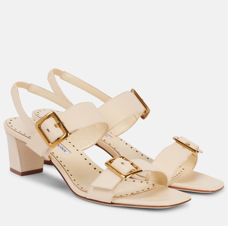 Manolo Blahnik Thalitsli 50 leather slingback sandals