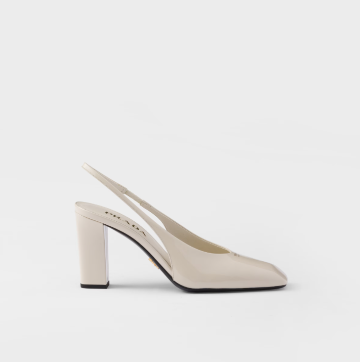 PRADA Patent leather slingback pumps
