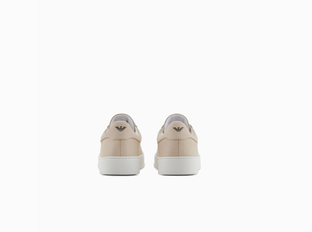 ARMANI Leather sneakers with logo