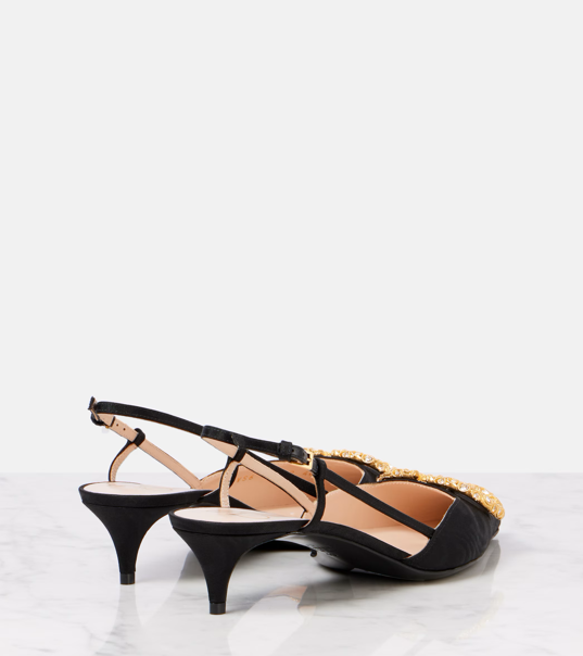 Valentino Garavani VLogo Signature 40 satin slingback pumps