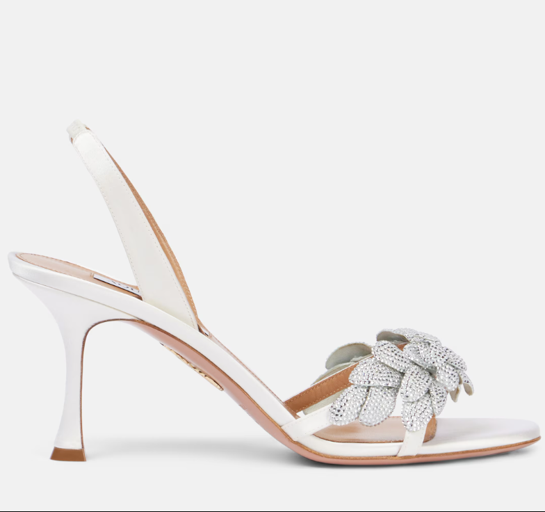 Aquazzura Galactic Flower 75 leather sandals
