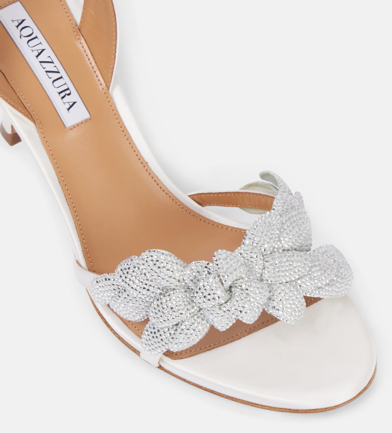 Aquazzura Galactic Flower 75 leather sandals