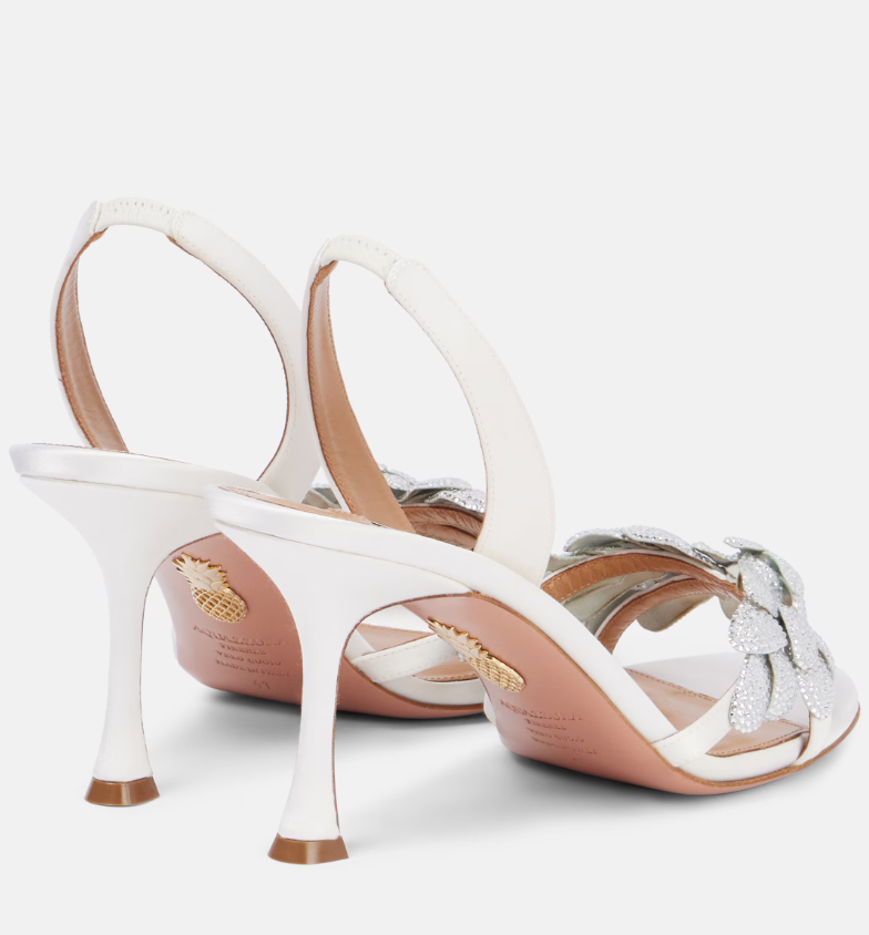 Aquazzura Galactic Flower 75 leather sandals