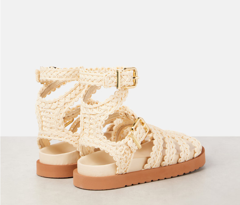 Zimmermann Goldie raffia gladiator sandals