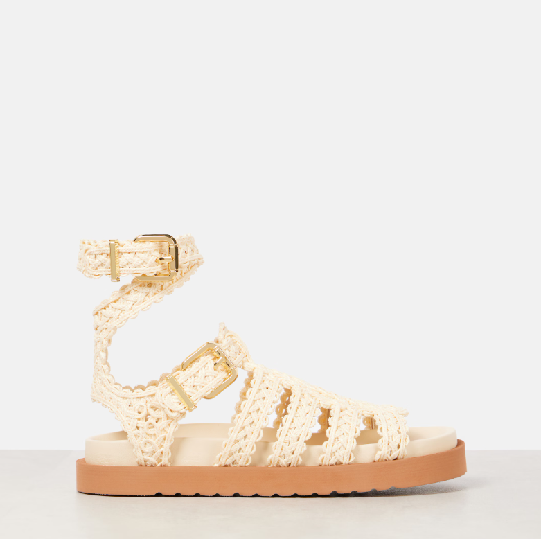Zimmermann Goldie raffia gladiator sandals