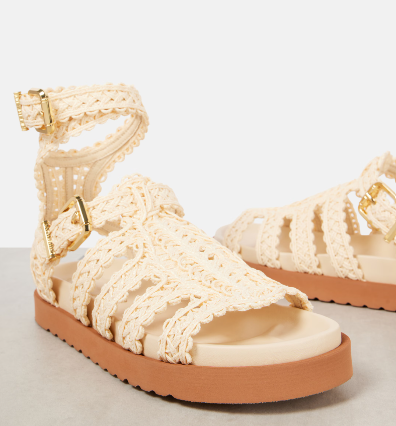 Zimmermann Goldie raffia gladiator sandals