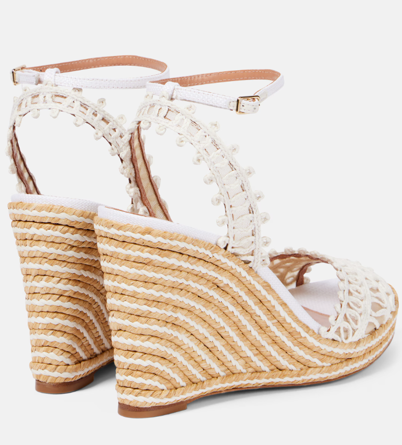Aquazzura Kahlo 105 raffia espadrille wedges