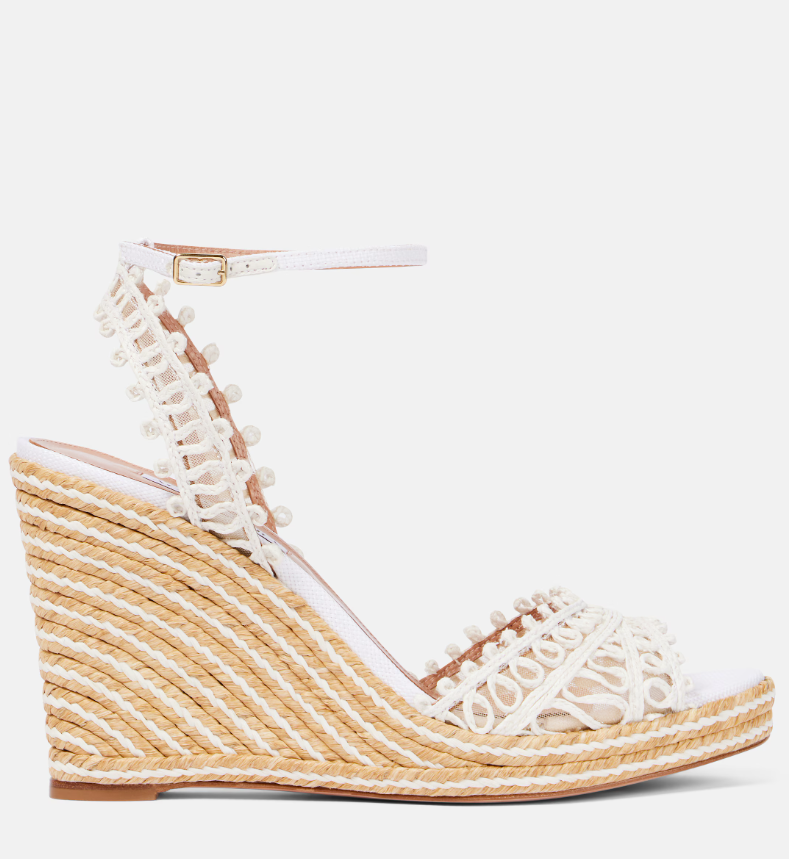 Aquazzura Kahlo 105 raffia espadrille wedges