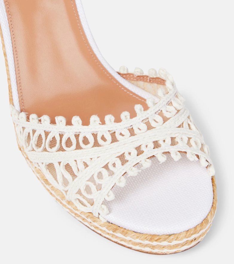 Aquazzura Kahlo 105 raffia espadrille wedges