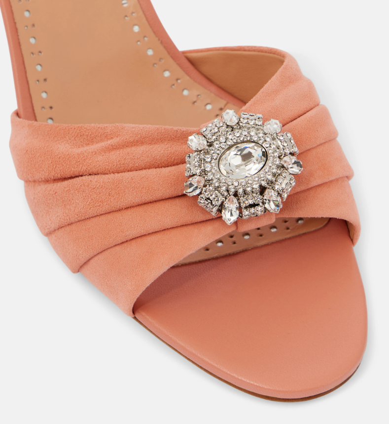 Manolo Blahnik Ansaklo 50 embellished suede mules
