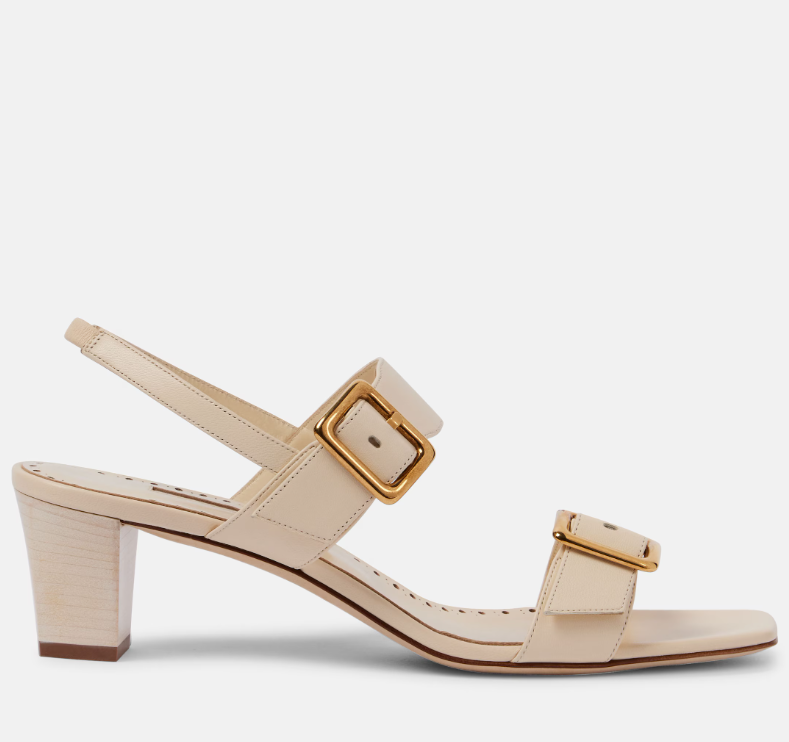 Manolo Blahnik Thalitsli 50 leather slingback sandals
