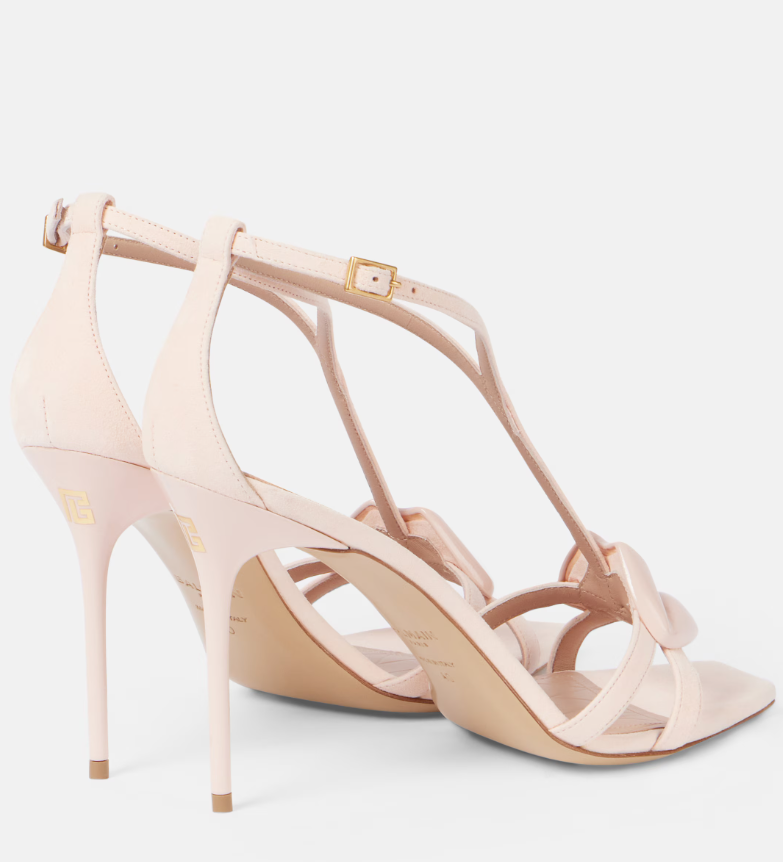 Balmain Lips suede sandals
