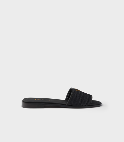 PRADA Leather slides with crochet details
