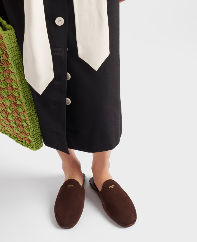 PRADA Suede mules