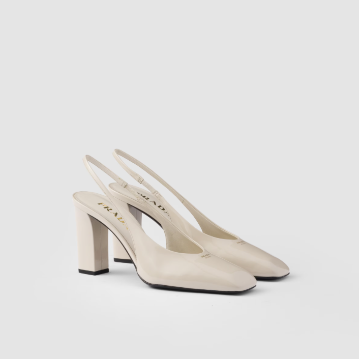 PRADA Patent leather slingback pumps