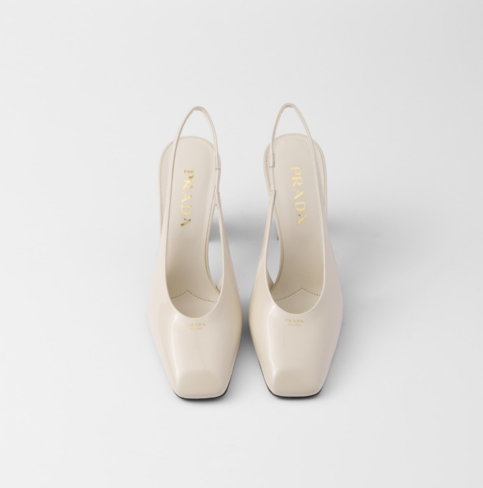 PRADA Patent leather slingback pumps