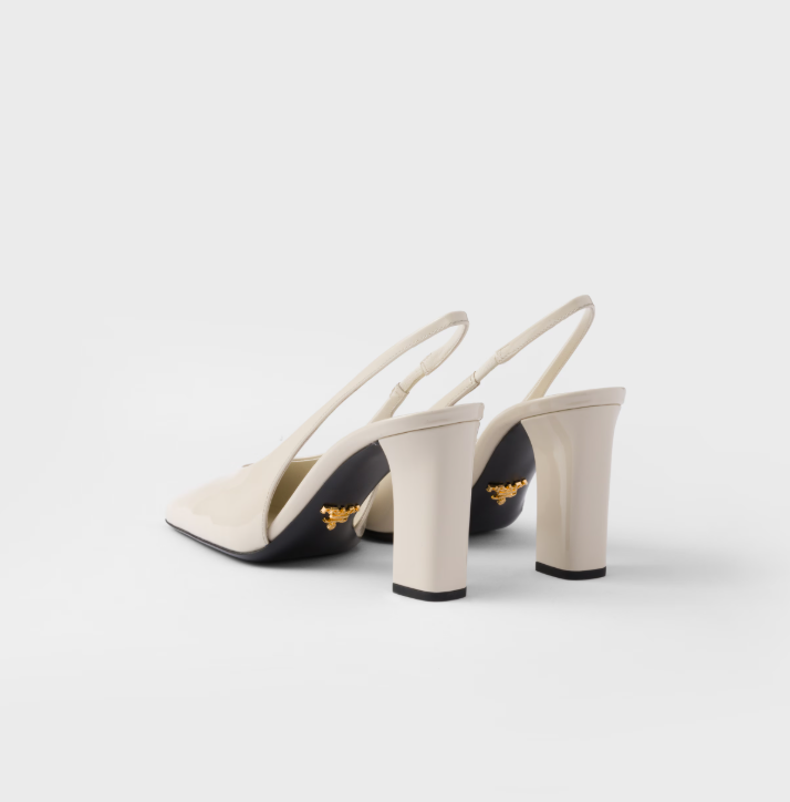 PRADA Patent leather slingback pumps