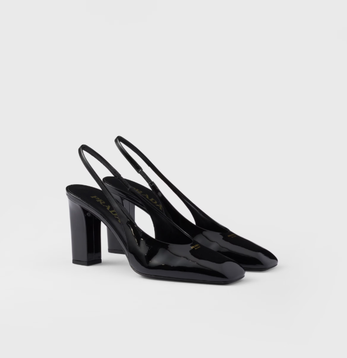 PRADA Patent leather slingback pumps