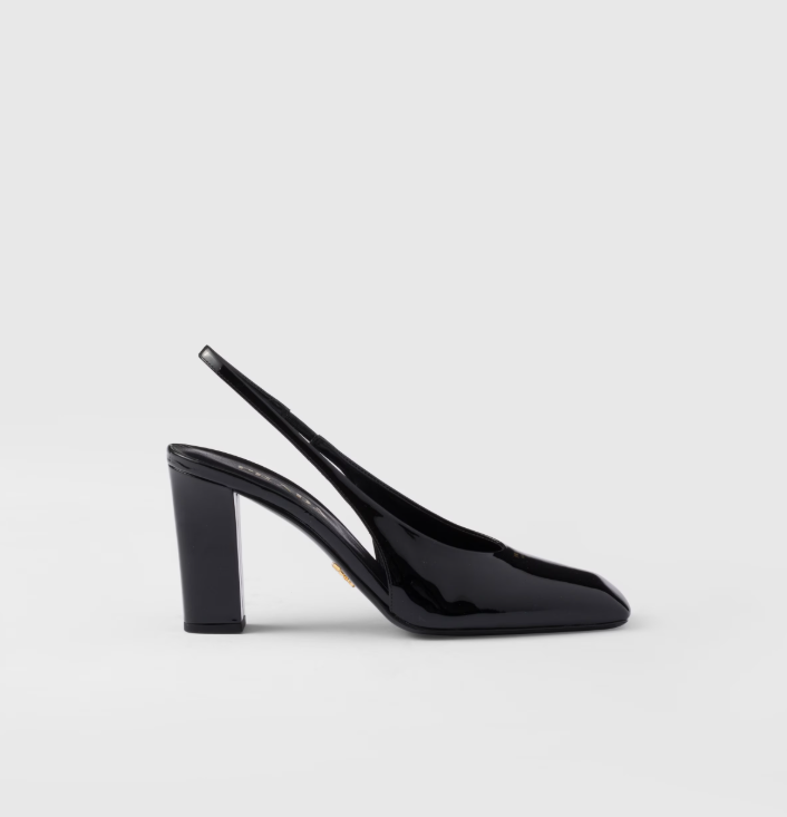 PRADA Patent leather slingback pumps