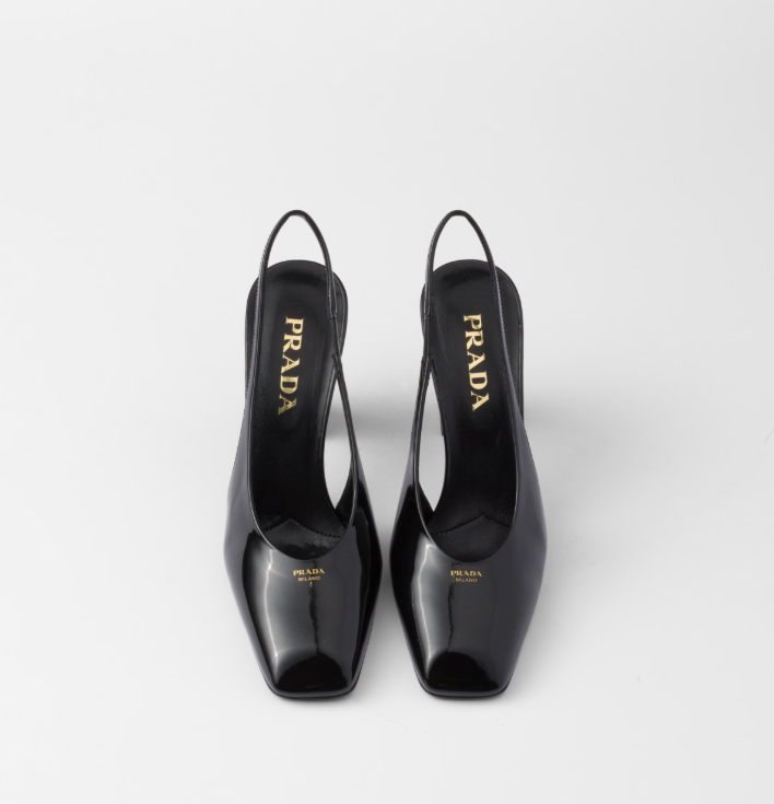 PRADA Patent leather slingback pumps