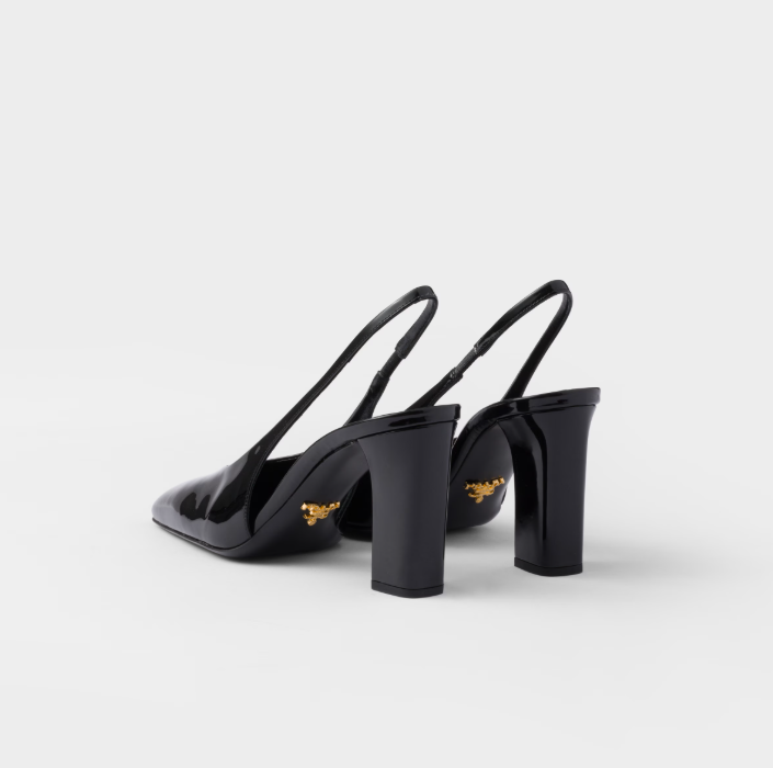 PRADA Patent leather slingback pumps