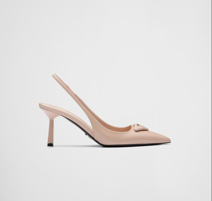 PRADA Brushed leather slingback pumps