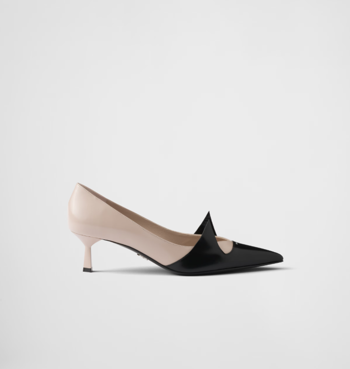 PRADA Two-tone brushed leather pumps